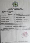 İpek Hurda Plastik Hafta Tatili İzni Belgesi